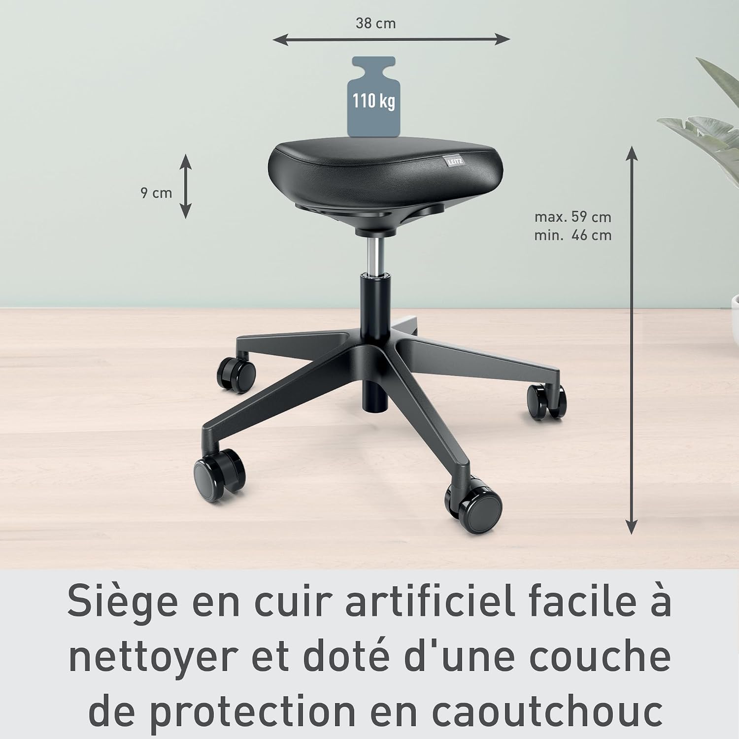 Detalle de Leitz Ergo Tabouret ergonomique 46–59 cm