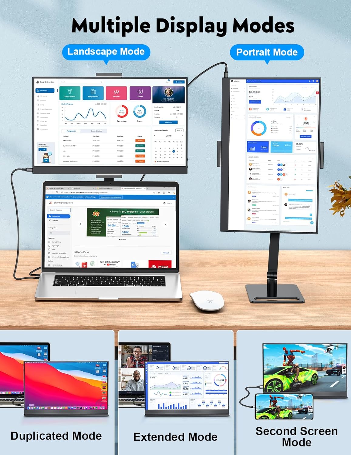 Detalle 2 de MAGICRAVEN 15.6" Portable Monitor — 1080p FHD IPS Second Screen with Built-in Speakers