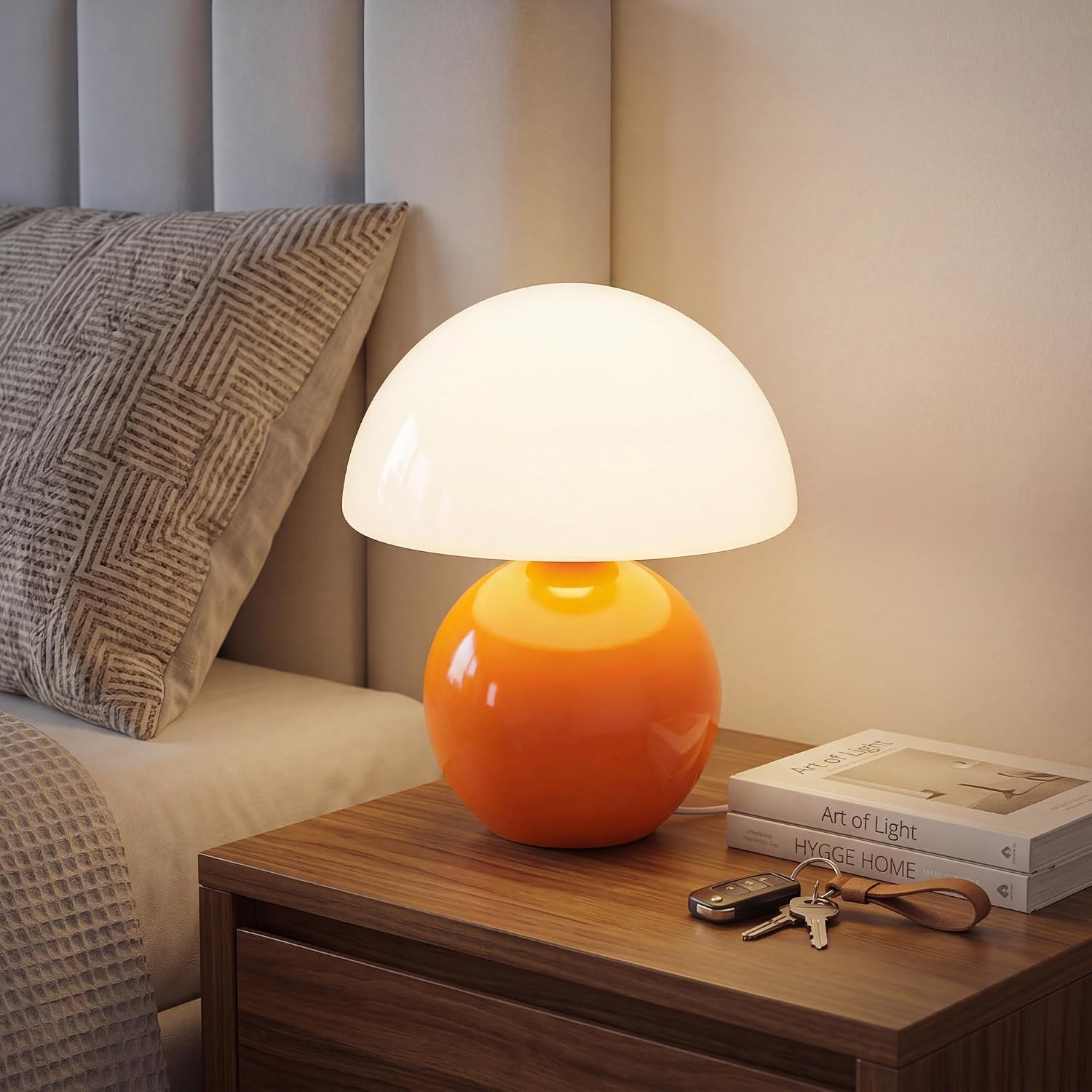 Detalle de Dawnwake Pilz-Nachttischlampe LED, 0–100% dimmbar