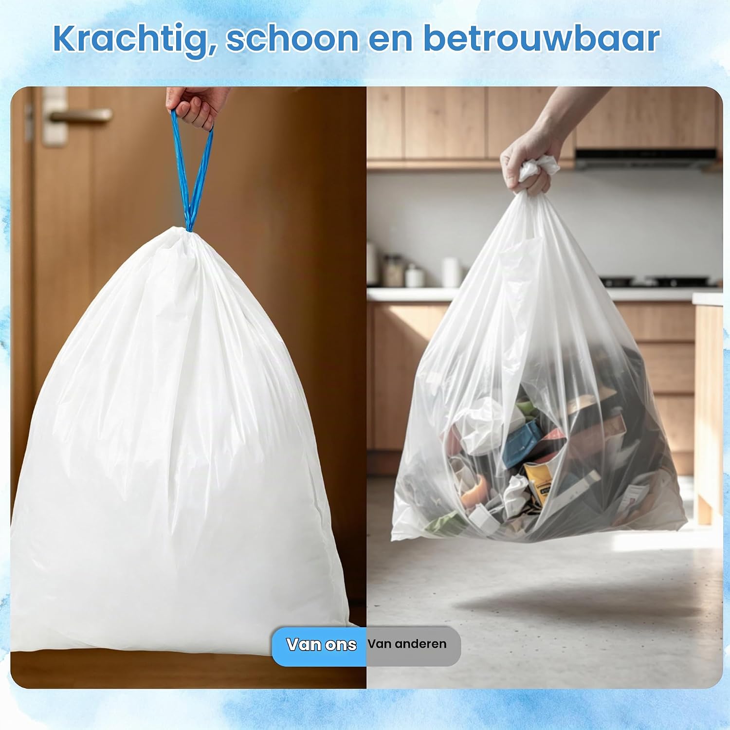 Thumbnail 3 de Xcdhemde vuilniszakken 35 liter, 57 x 65 cm, wit met trekkoord