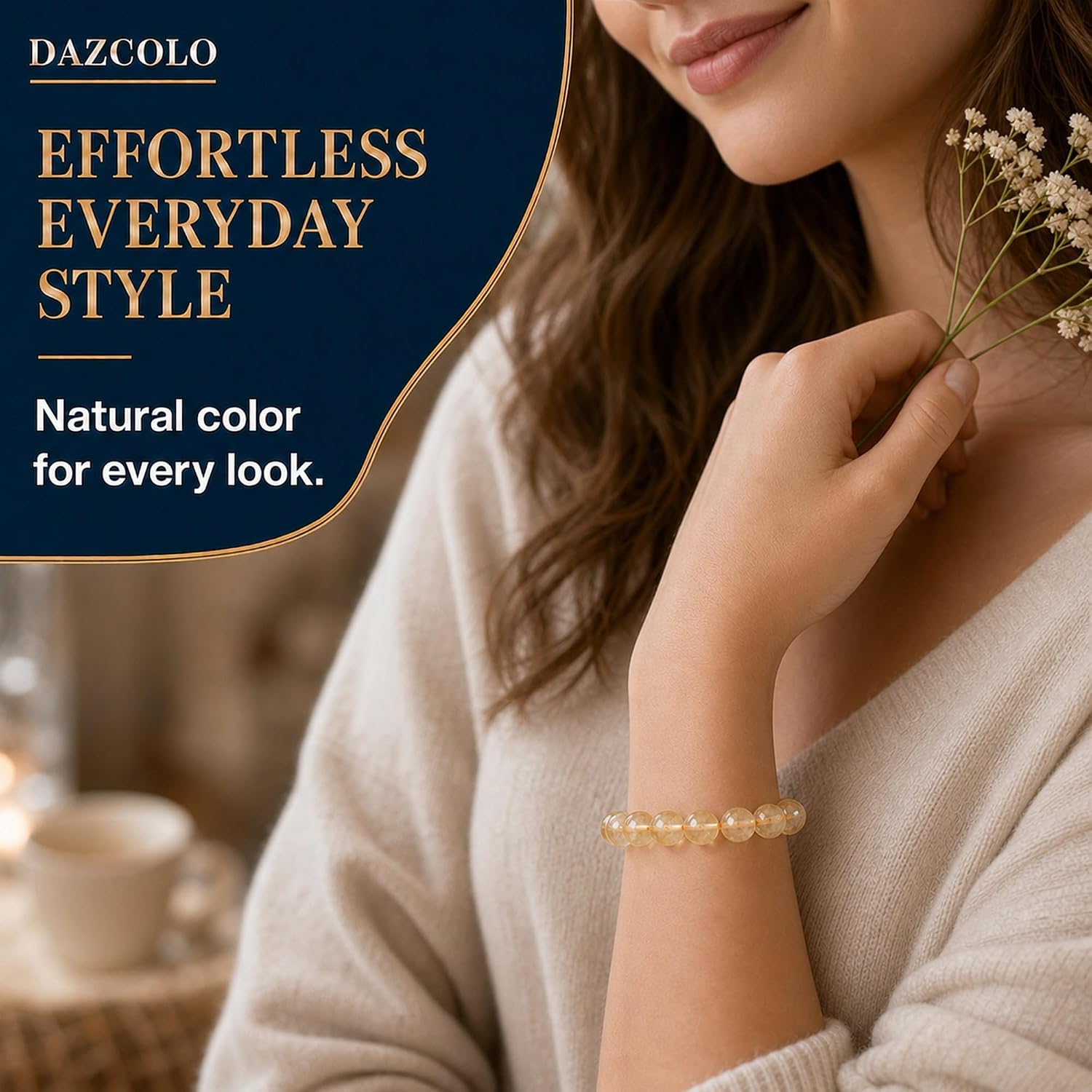 Detalle 2 de DAZCOLO Gemstone Stretch Bracelet, 7-inch