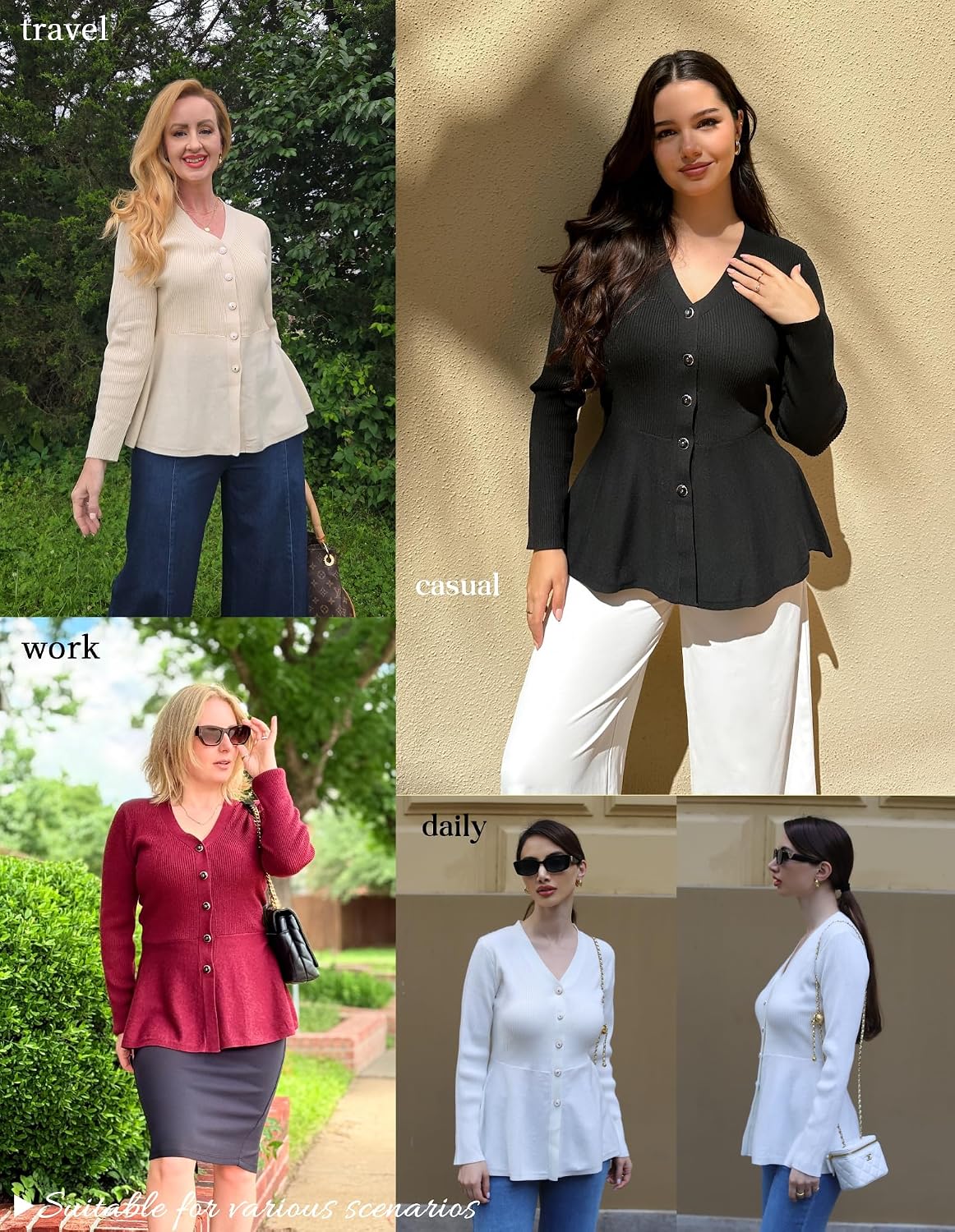 Thumbnail 4 de GRACE KARIN Long Sleeve Cardigan Sweater for Women
