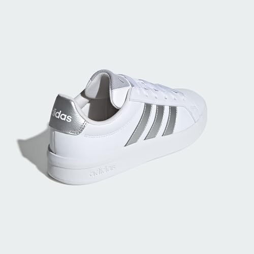 Thumbnail 7 de adidas Mixte Enfant Grand Court 3.0 Junior – Chaussures scolaires en White/Silver Métallisé