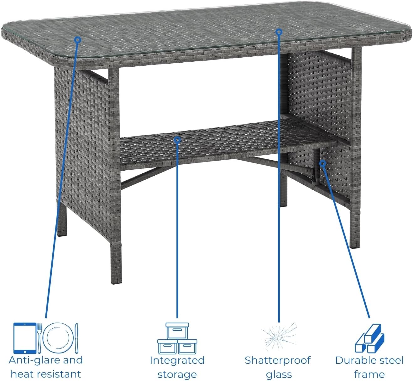 Detalle 1 de EVRE Florence rattan dining set 4 piece