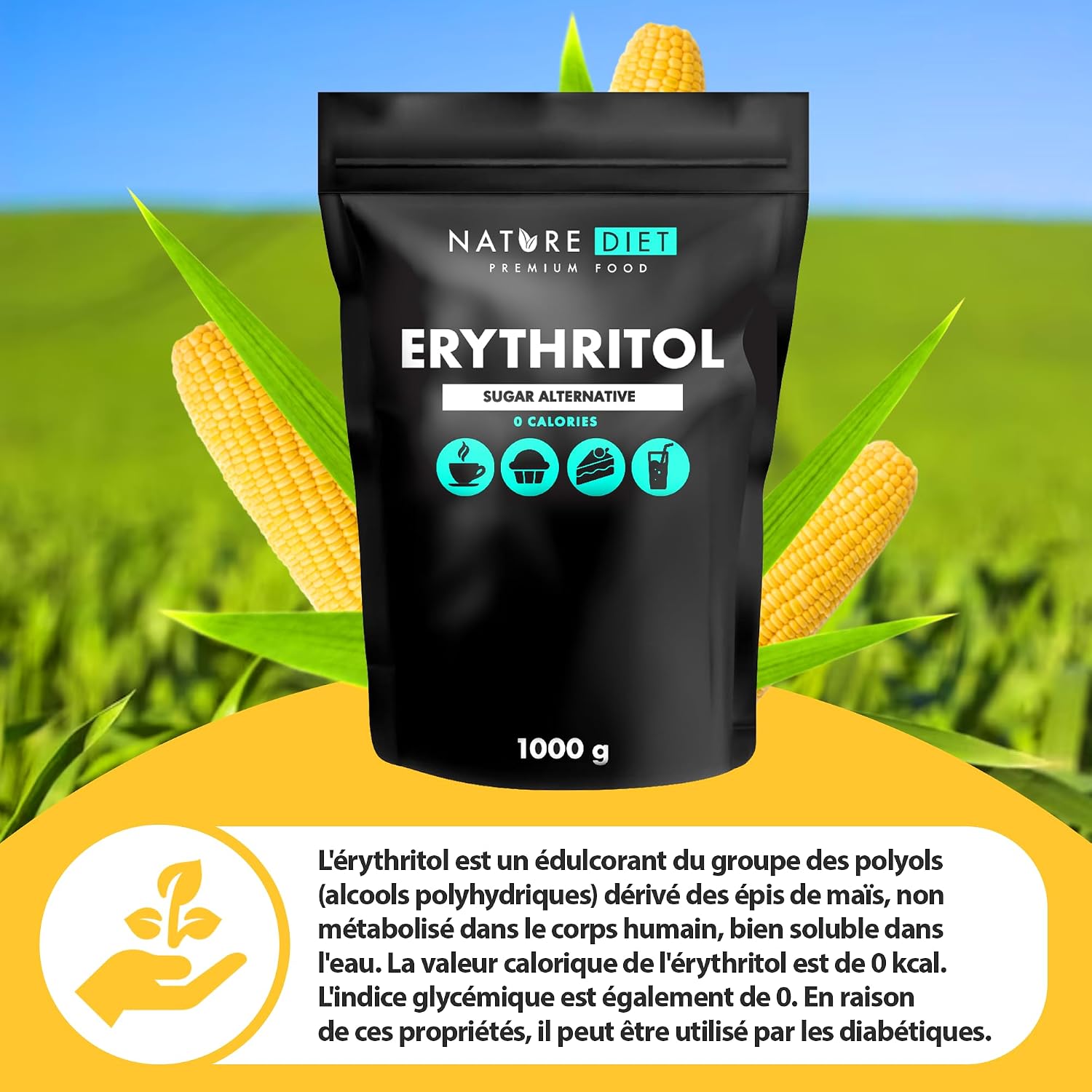 Detalle 2 de Nature Diet Ărythritol 2000 g đ§