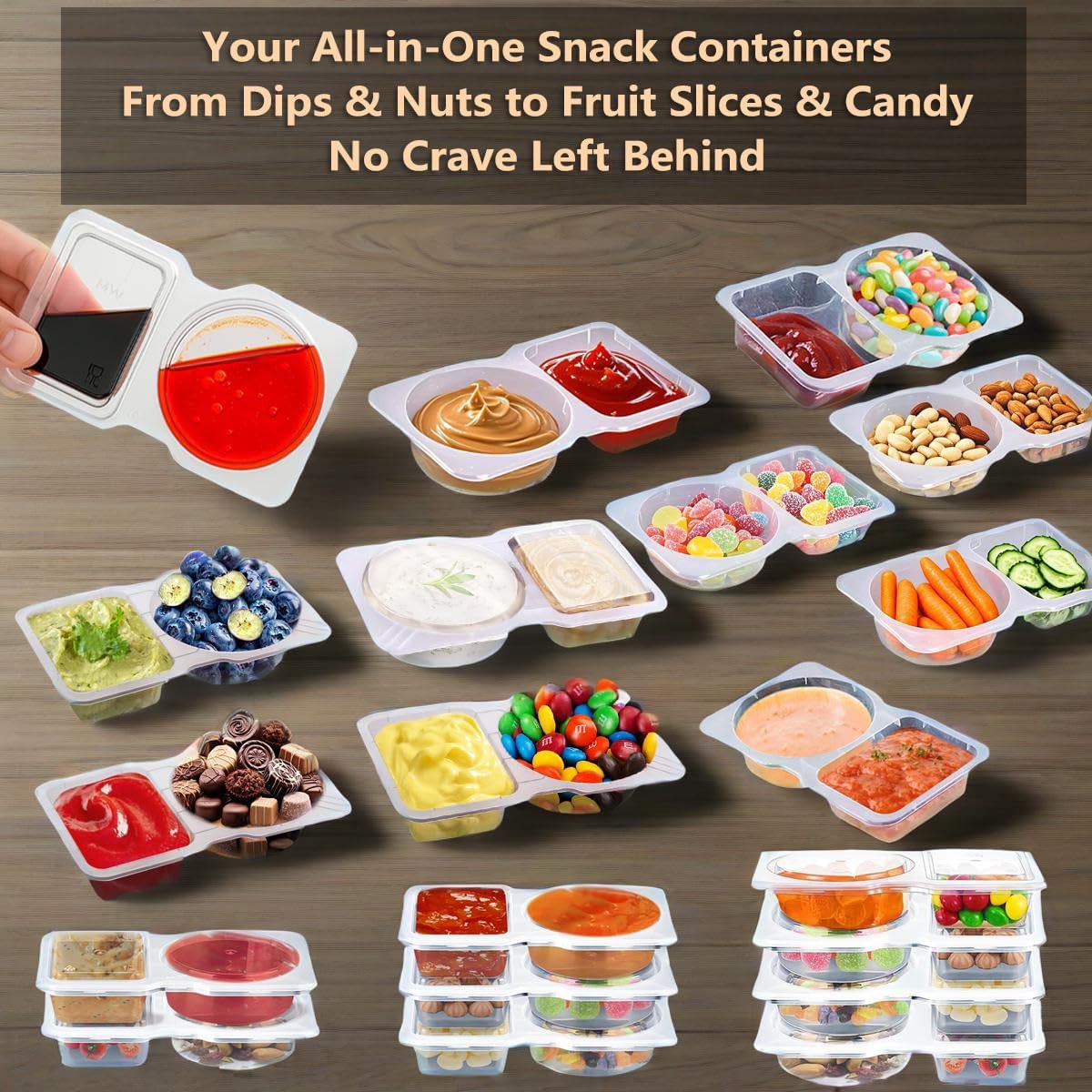 Thumbnail 2 de Reusable Snackle Box Double Compartment, 30 Sets 🍱