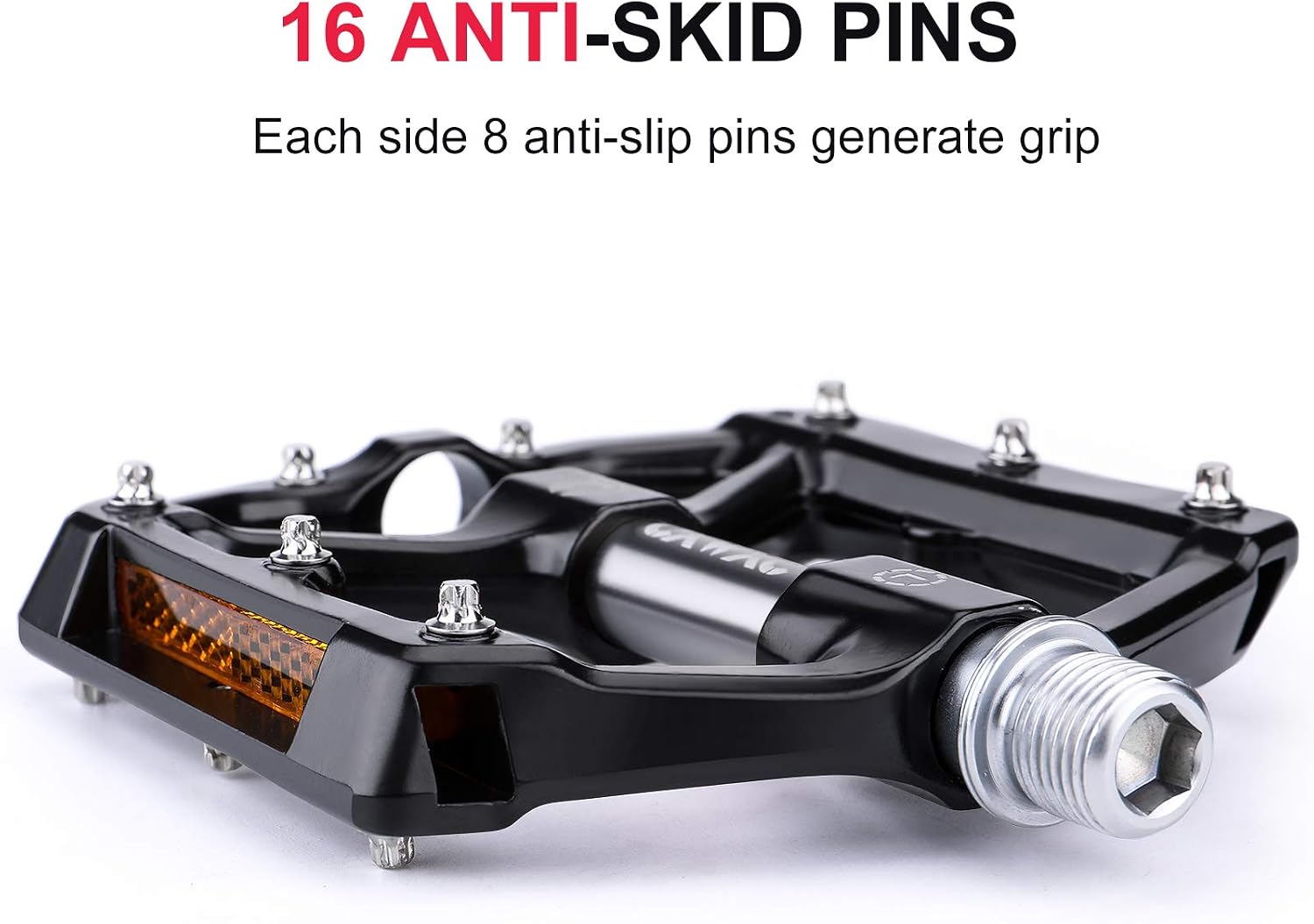 Thumbnail 2 de CXWXC Road/MTB flat bike pedals with Cr-Mo axle and removable anti-skid pins
