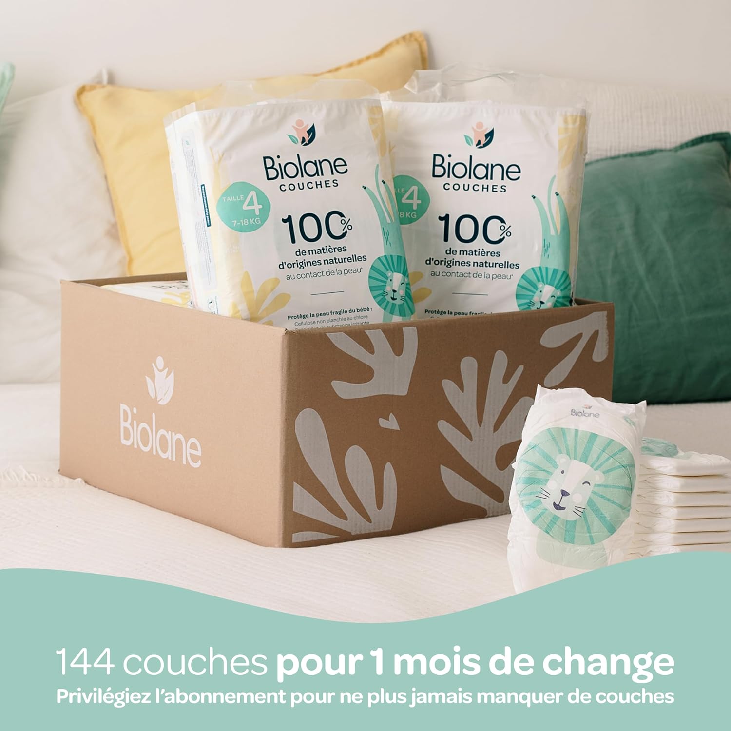 Thumbnail 4 de BIOLANE Couches bébé taille 4 7–18 kg — Pack 144 🍀