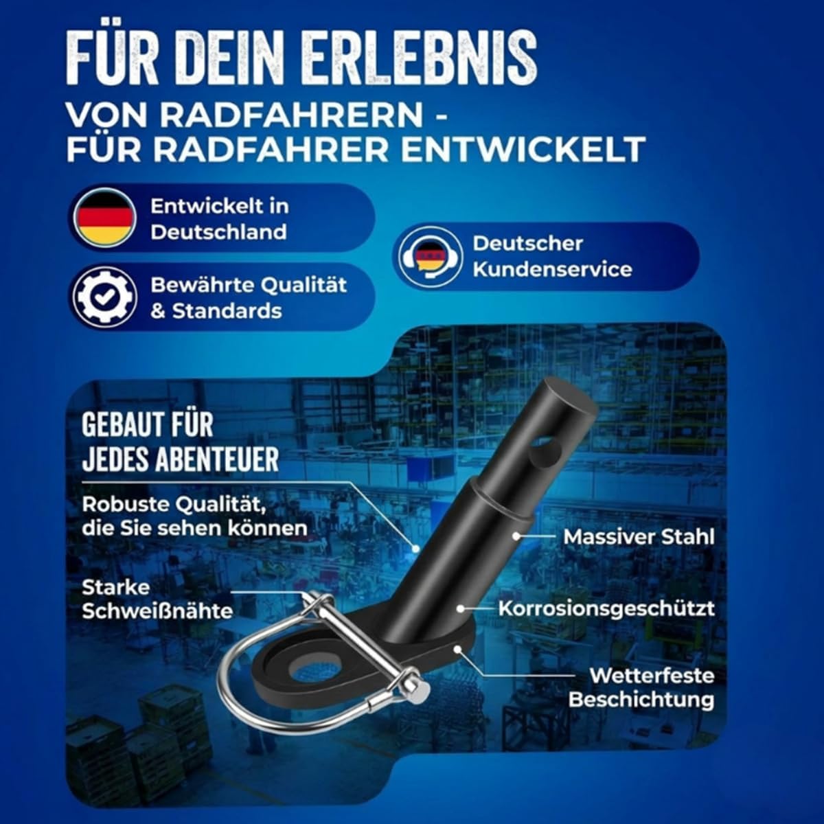 Detalle 2 de Liebdorf Fahrrad Anhängerkupplung – Universaler Adapter für E-Bike & Fahrrad