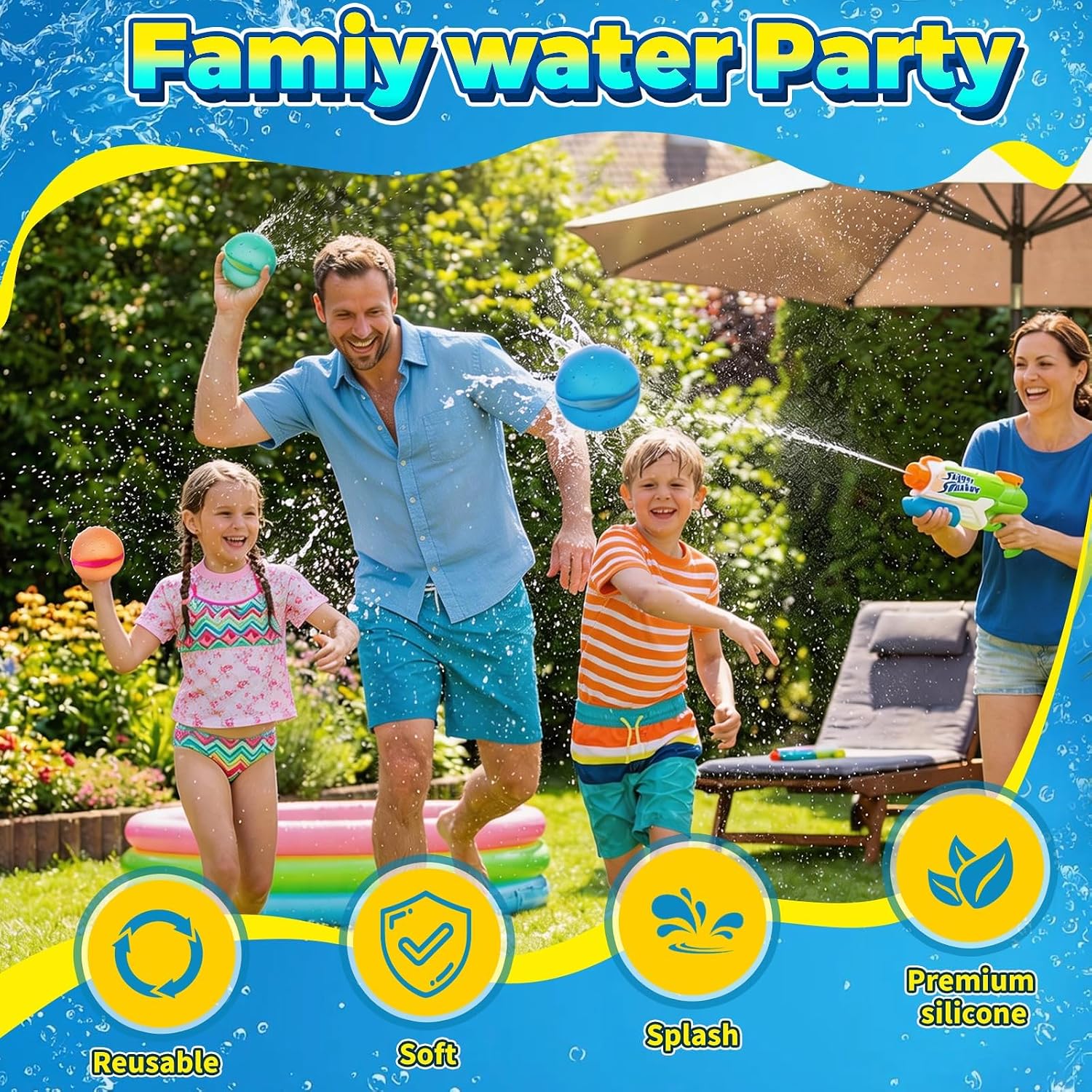 Detalle 2 de Reusable Water Balloons, 12 Pcs Magnetic Splash Refill Balls