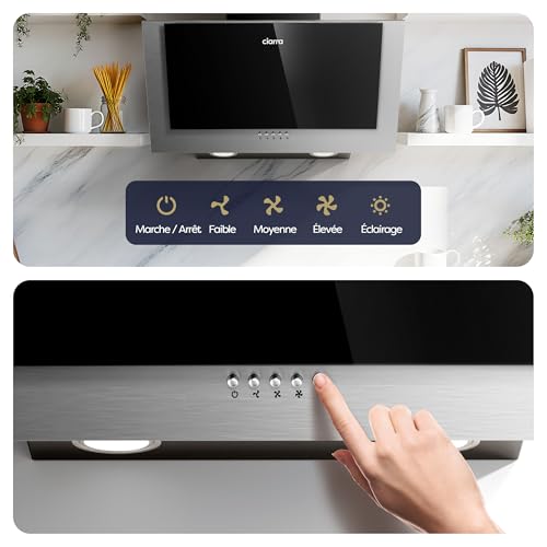 Detalle de CIARRA CBCB6736C Hotte Aspirante Inclinée 60 cm – Classe A++