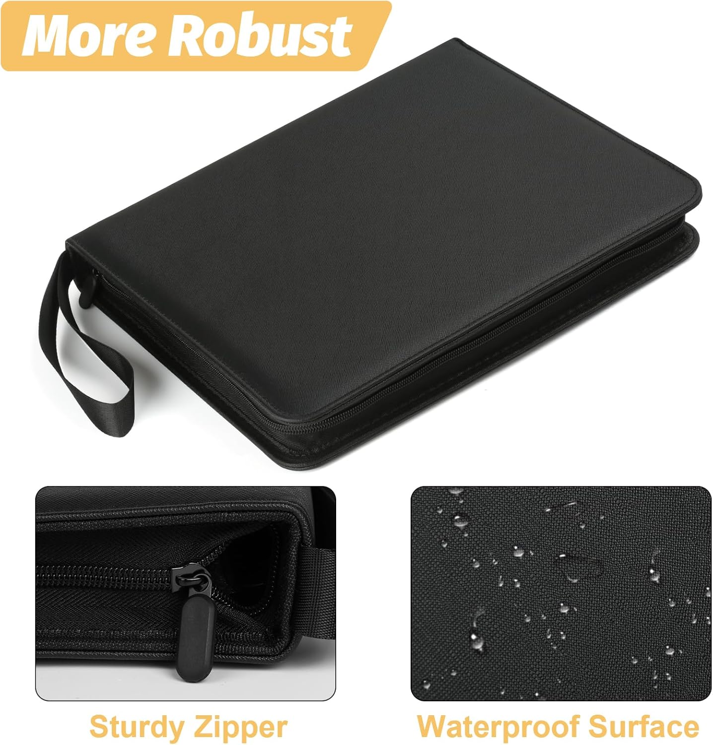 Detalle de GERMUN 9 Pocket Card Binder: Premium PU Leather, 720-Card Capacity