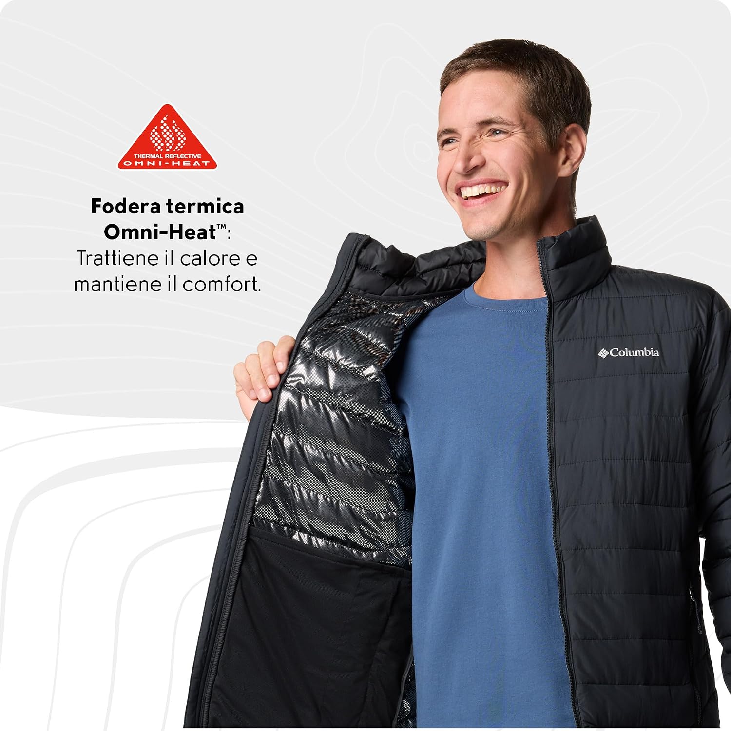 Detalle de Columbia Powder Lite 2 Jacket da uomo, piumino invernale urbano e outdoor