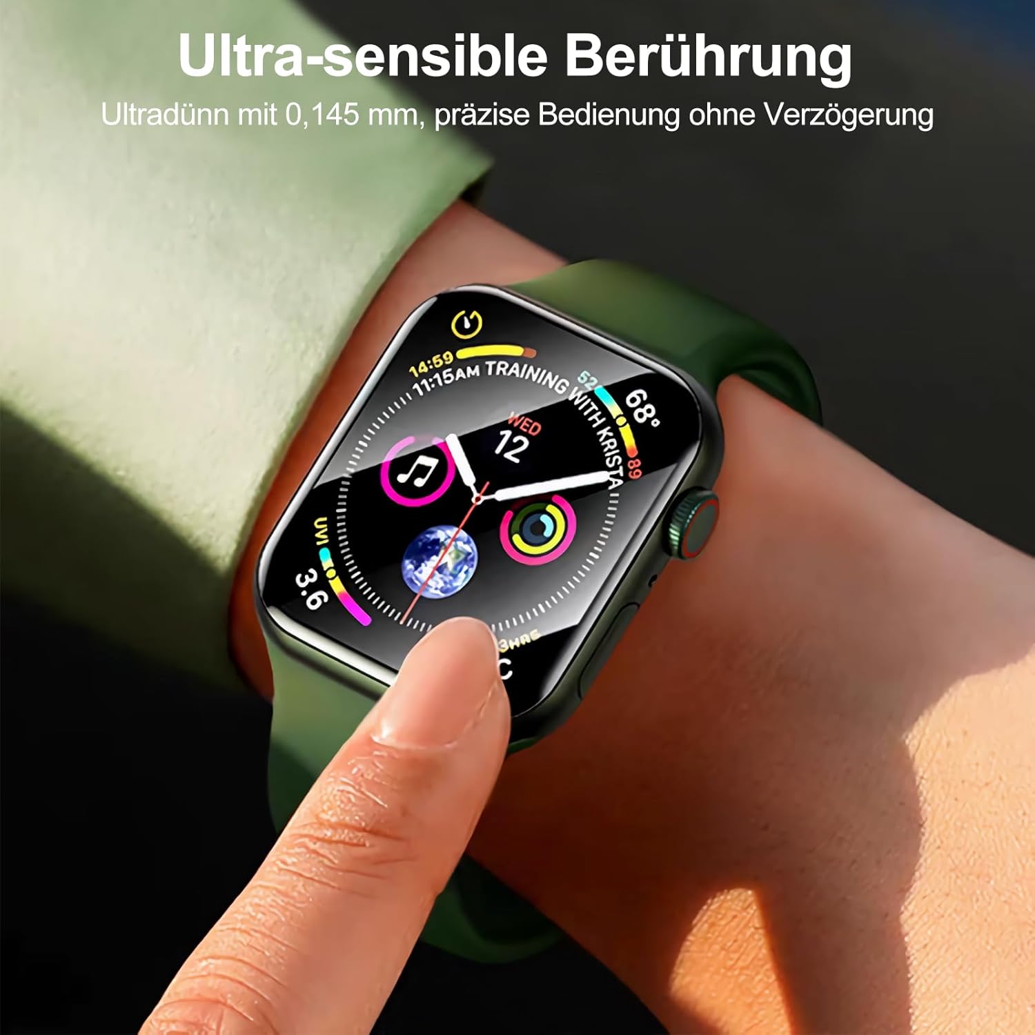 Thumbnail 3 de Uluck 8 Stück Schutzfolie für Apple Watch Series 11 (2025) / Series 10 46mm – Auto-Ausrichtungskit, selbstheilend, blasenfrei
