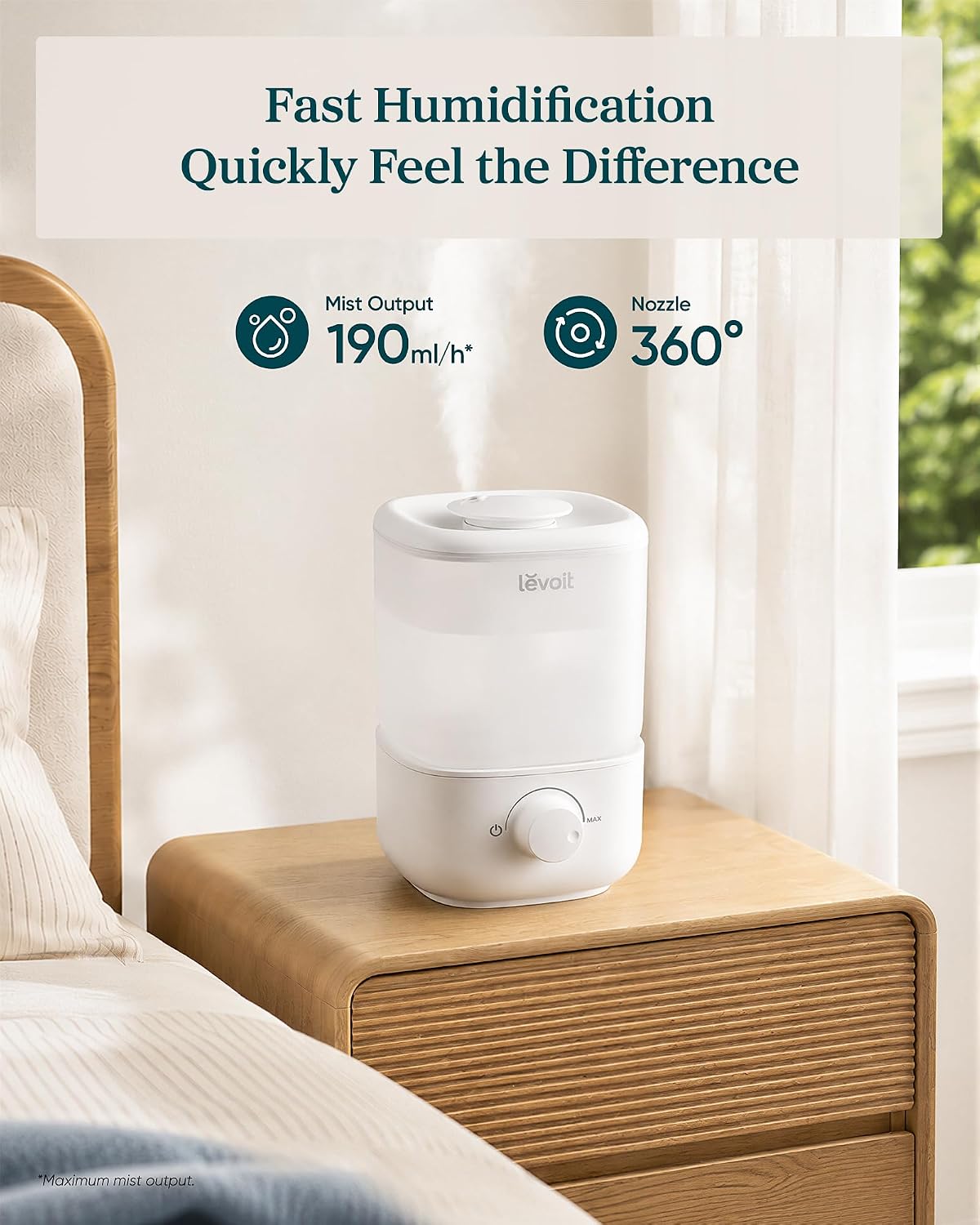 Detalle de Levoit Humidifier 2.5L with 26dB Quiet Mist