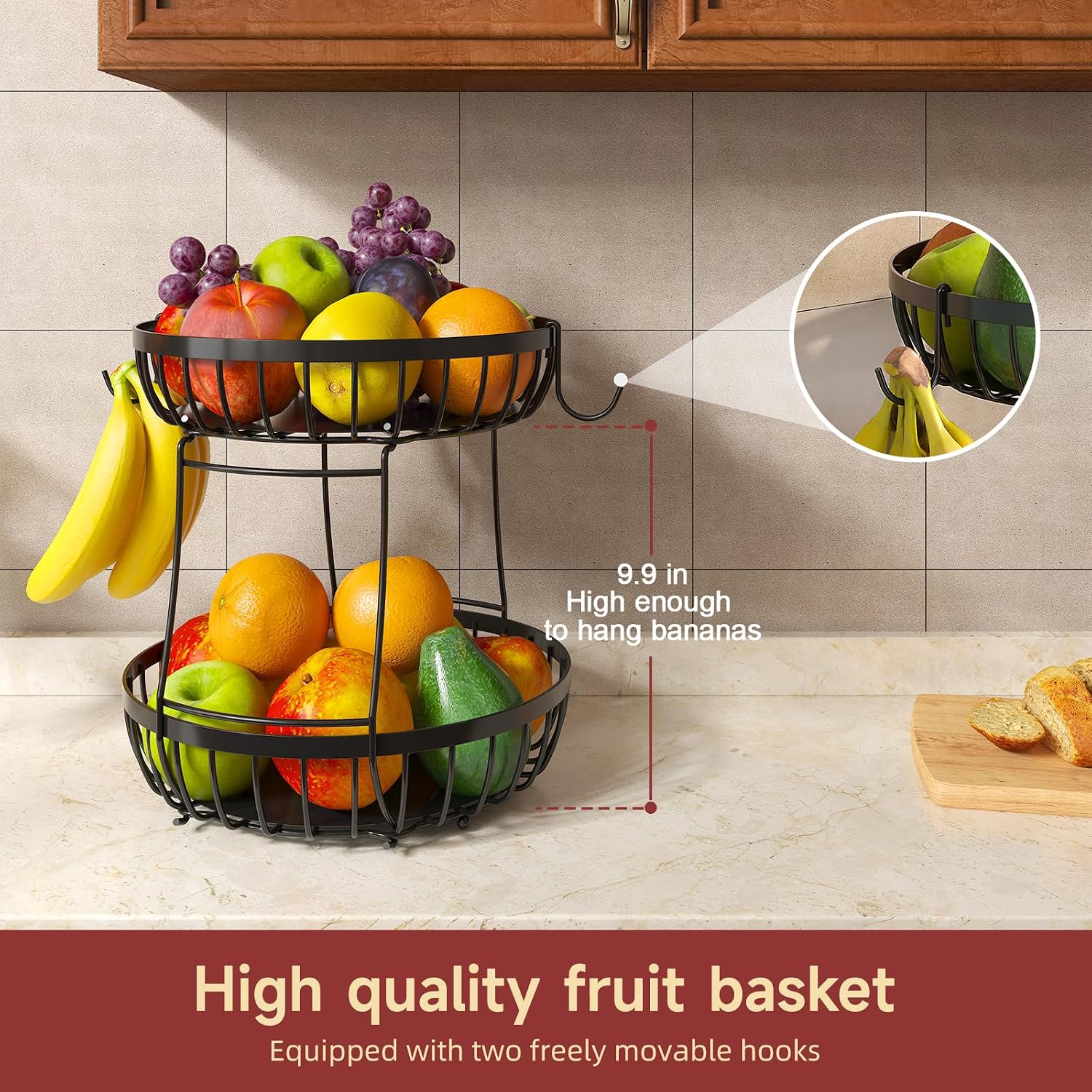 Thumbnail 1 de Sevenblue 2 Tier Fruit Basket 🍎