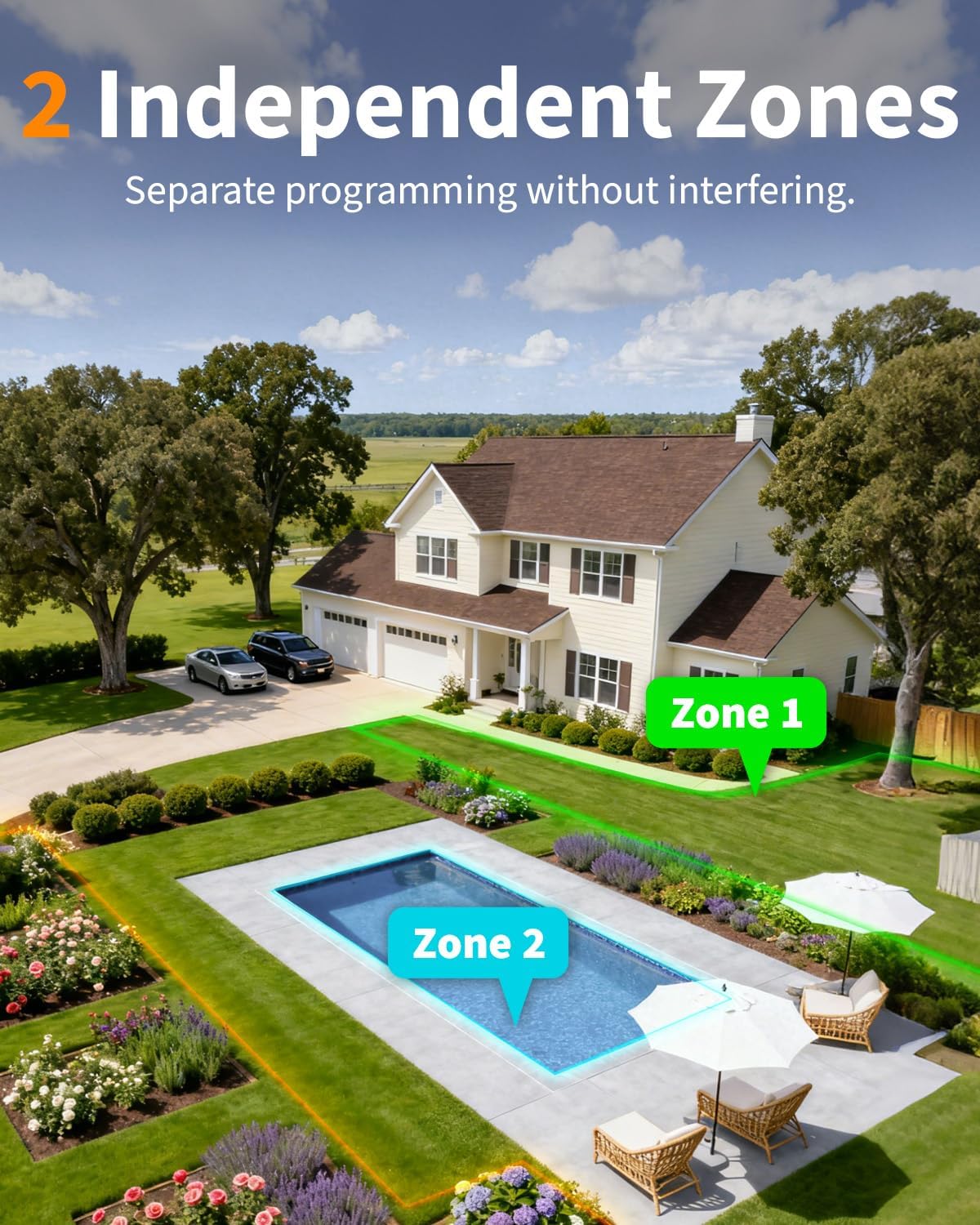Thumbnail 3 de Diivoo WiFi Sprinkler Timer (2 Zone) smart hose & tap controller with app and Alexa/Google support