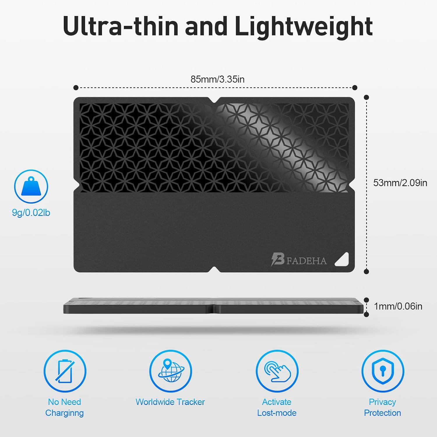 Thumbnail 2 de BFADEHA [Apple MFi Certified] AirTag Card Wallet Tracker – ultra-thin Find My tracker (iOS only)