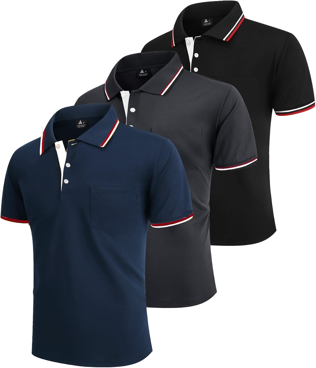 Thumbnail 2 de ZITY Polo Uomo maniche corte pacco da 3 per golf, tennis e lavoro