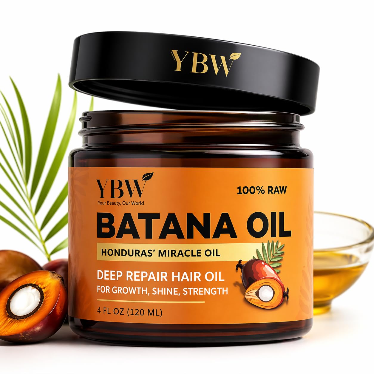 Detalle de YBW 100% Raw Batana Oil Paste for Hair Growth, Unrefined from Honduras