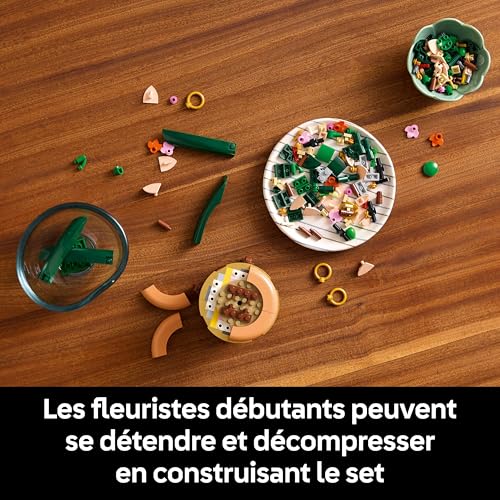Detalle de LEGO Botanicals L’Orchidée Miniature — Plante Artificielle en Pot Terracotta (10343)