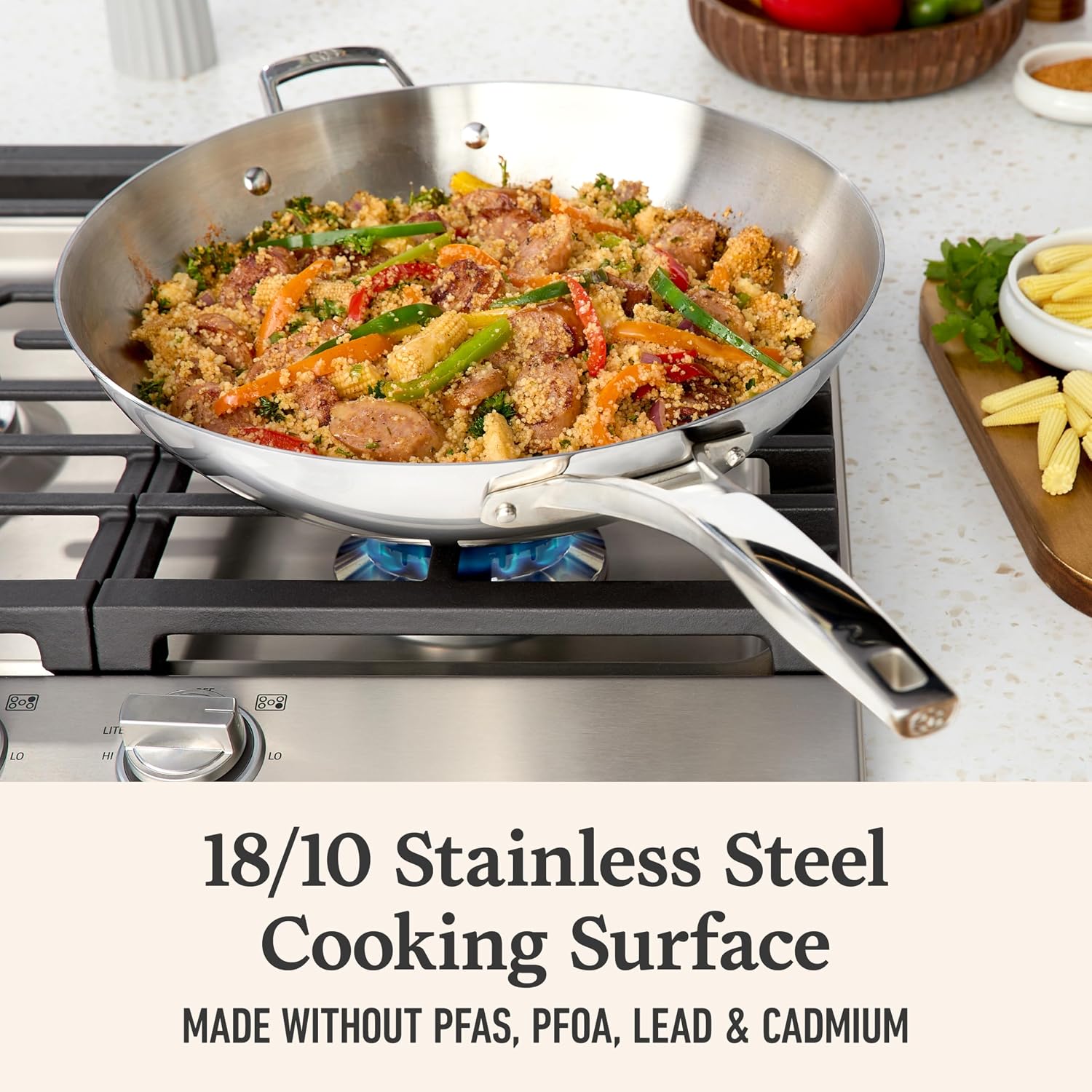 Thumbnail 3 de Calphalon Stainless Steel Wok, 13-Inch