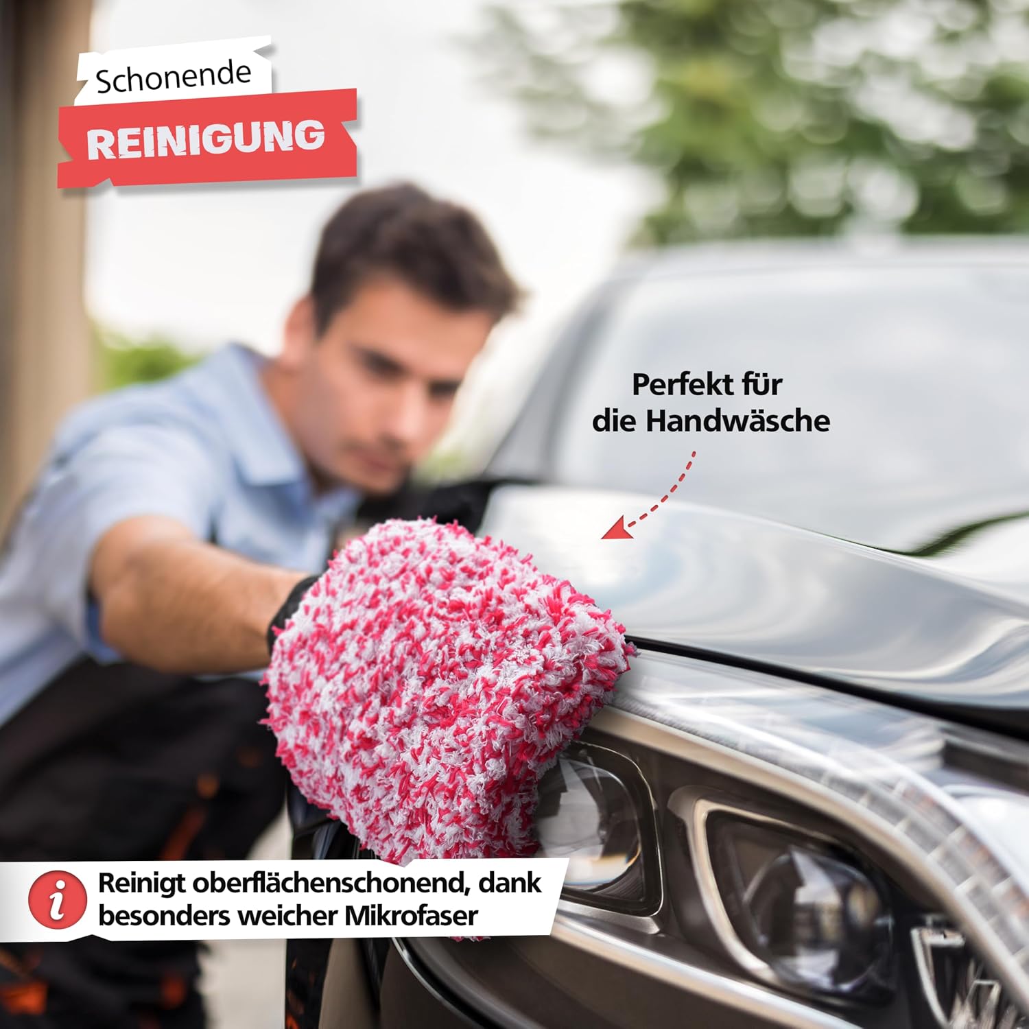 Detalle 2 de SPRINGER ZX1000 Autowaschhandschuh – 100% kratzfrei, Mikrofaser für sanfte Fahrzeugreinigung