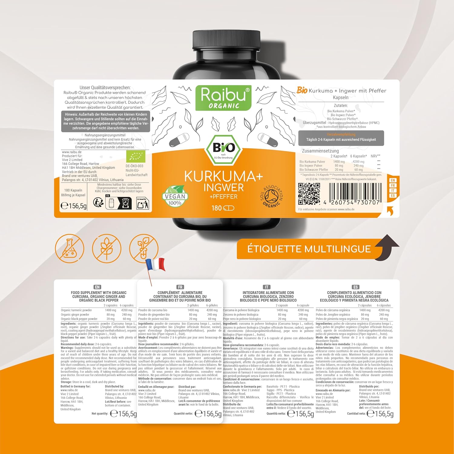 Thumbnail 5 de Raibu Curcuma gingembre 4500 mg