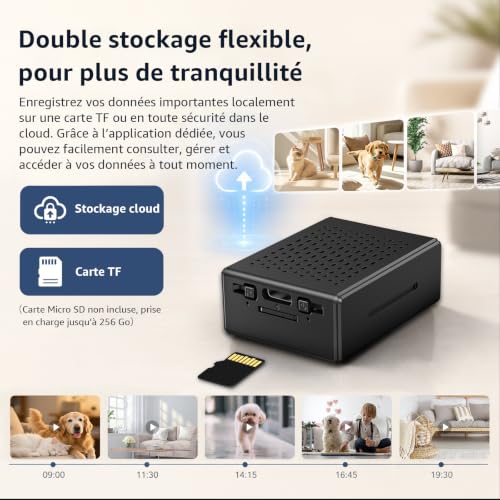 Detalle de Liretope Camera Espion 4K: Mini Caméra WiFi sans Fil avec Vision Nocturne pour Intérieur