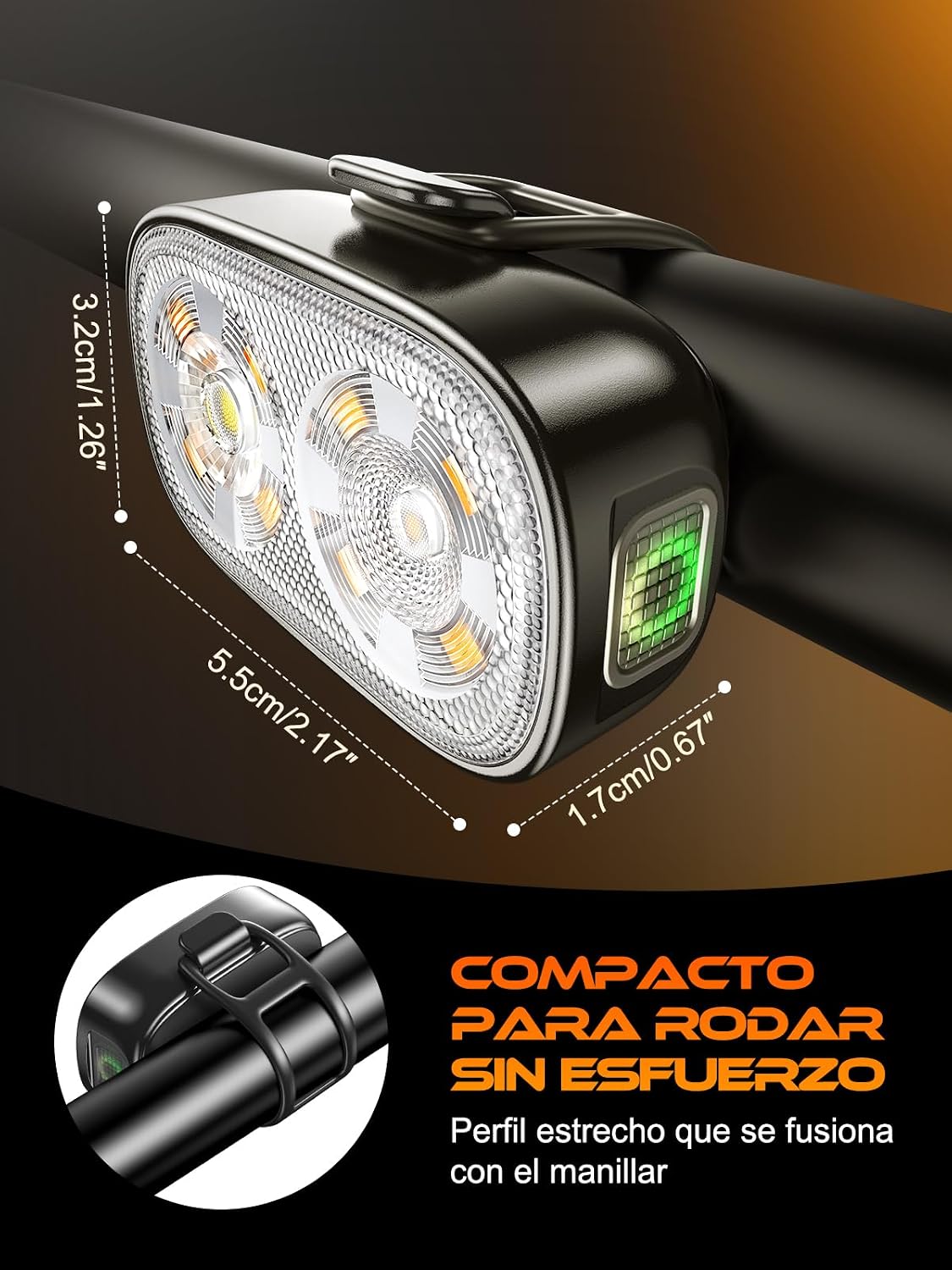 Thumbnail 4 de ISEYOU Luz Bicicleta Delantera USB‑C 11 modos