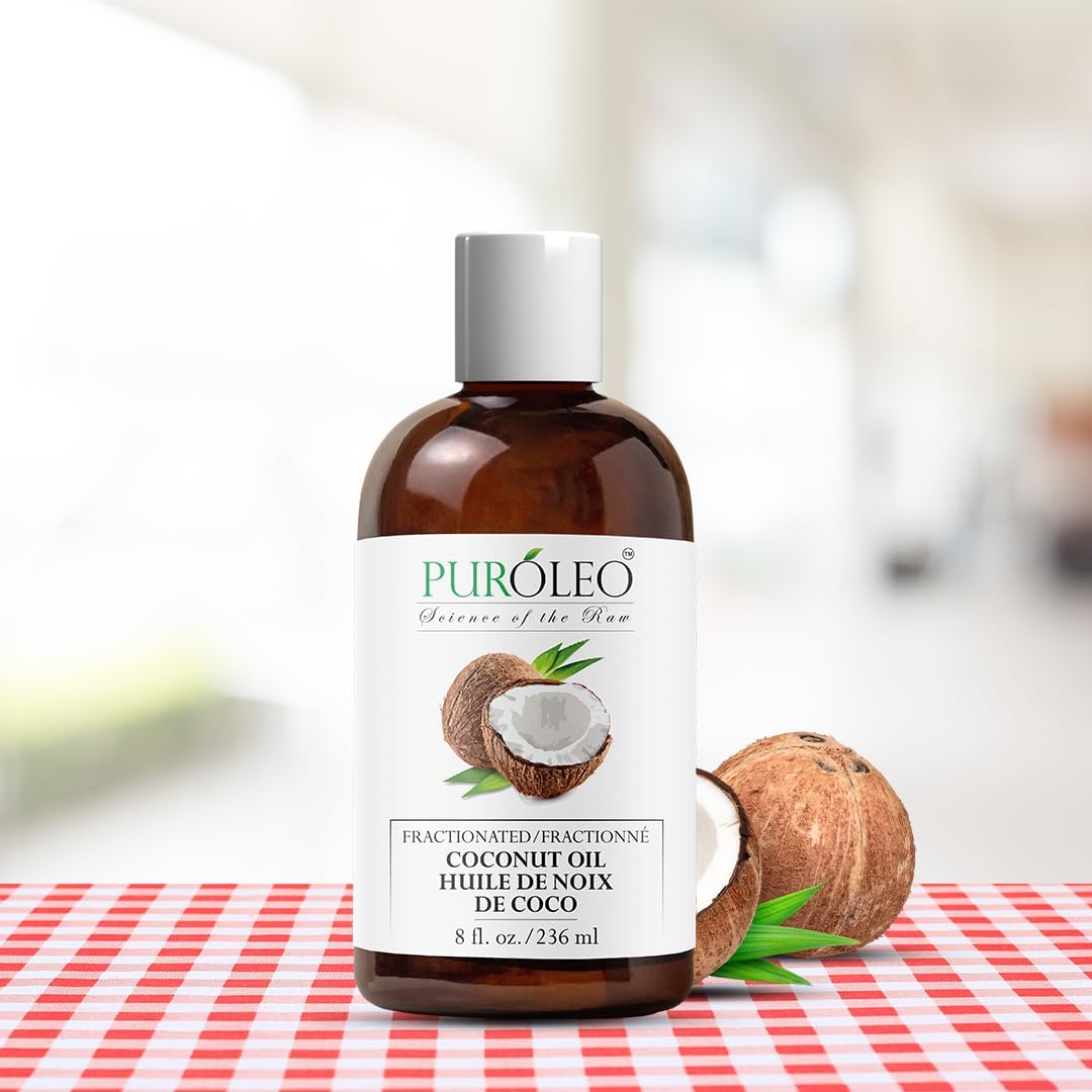 Detalle de PURÓLEO Fractionated Coconut Oil, 8 fl oz/236 mL Moisturizer & Carrier Oil