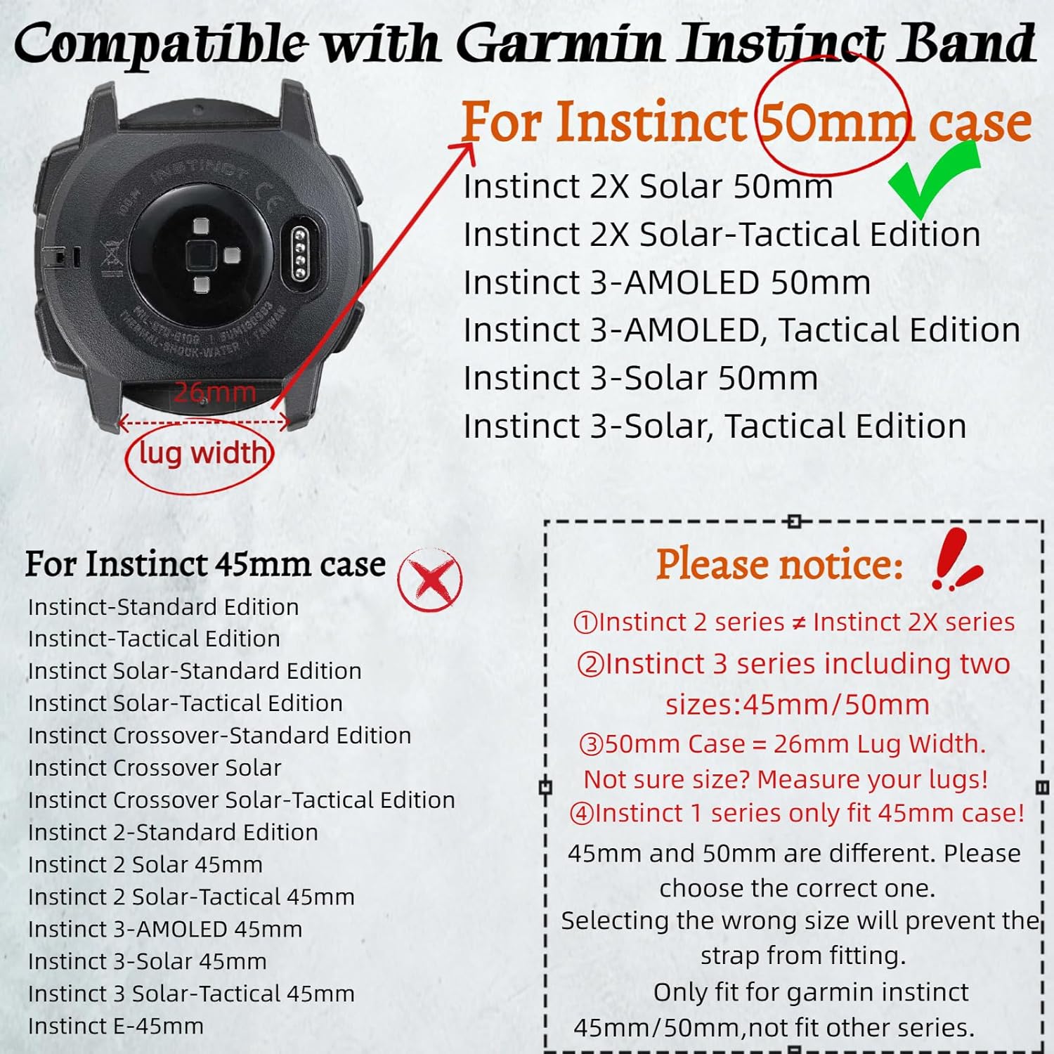 Thumbnail 1 de Nylon Double Loop Buckle Strap for Garmin Instinct 2X/3 50mm (Adjustable Breathable Wristband)