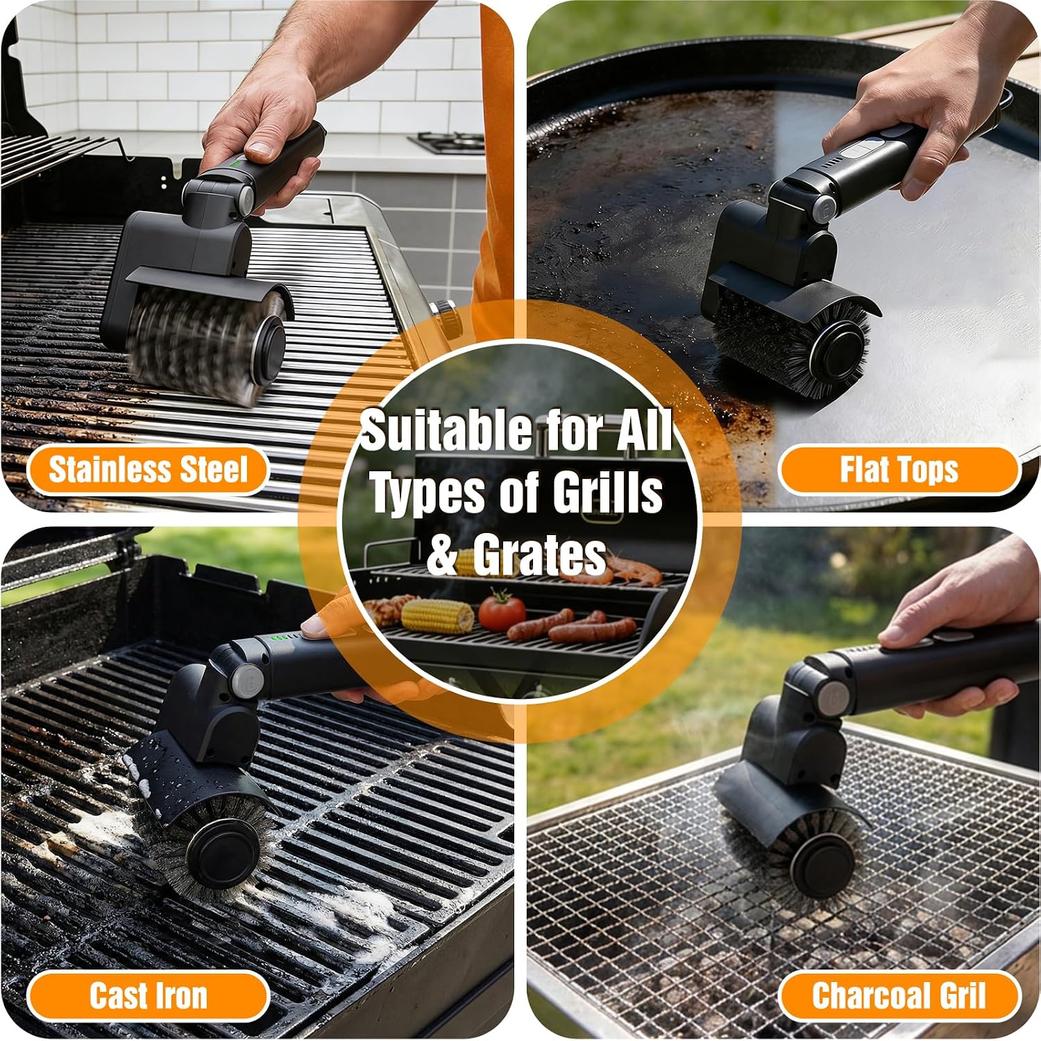 Thumbnail 6 de 2026 Upgraded Electric Grill Brush for Outdoor: Cordless BBQ Cleaner with 3 Replaceable Heads