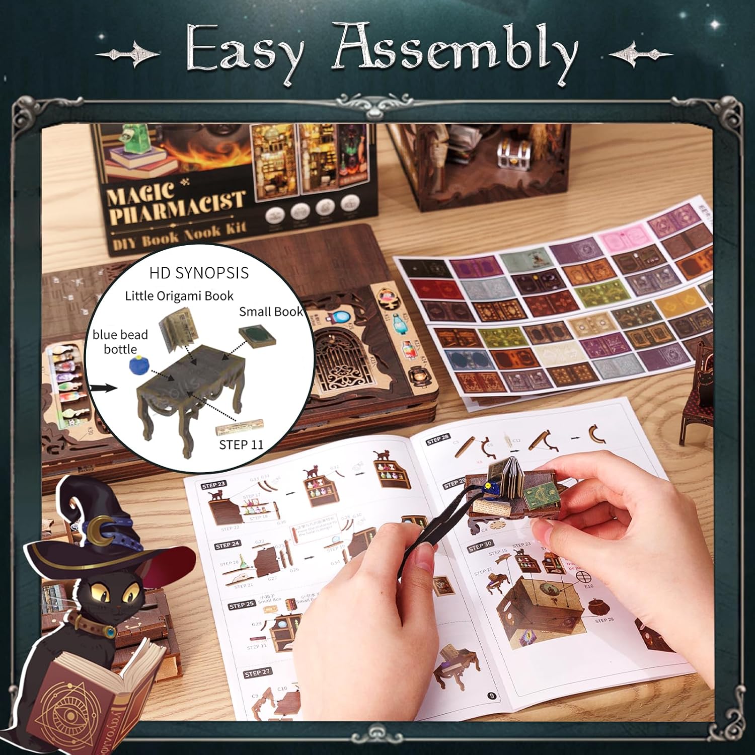 Thumbnail 3 de Book nook DIY miniature kit 282 pieces