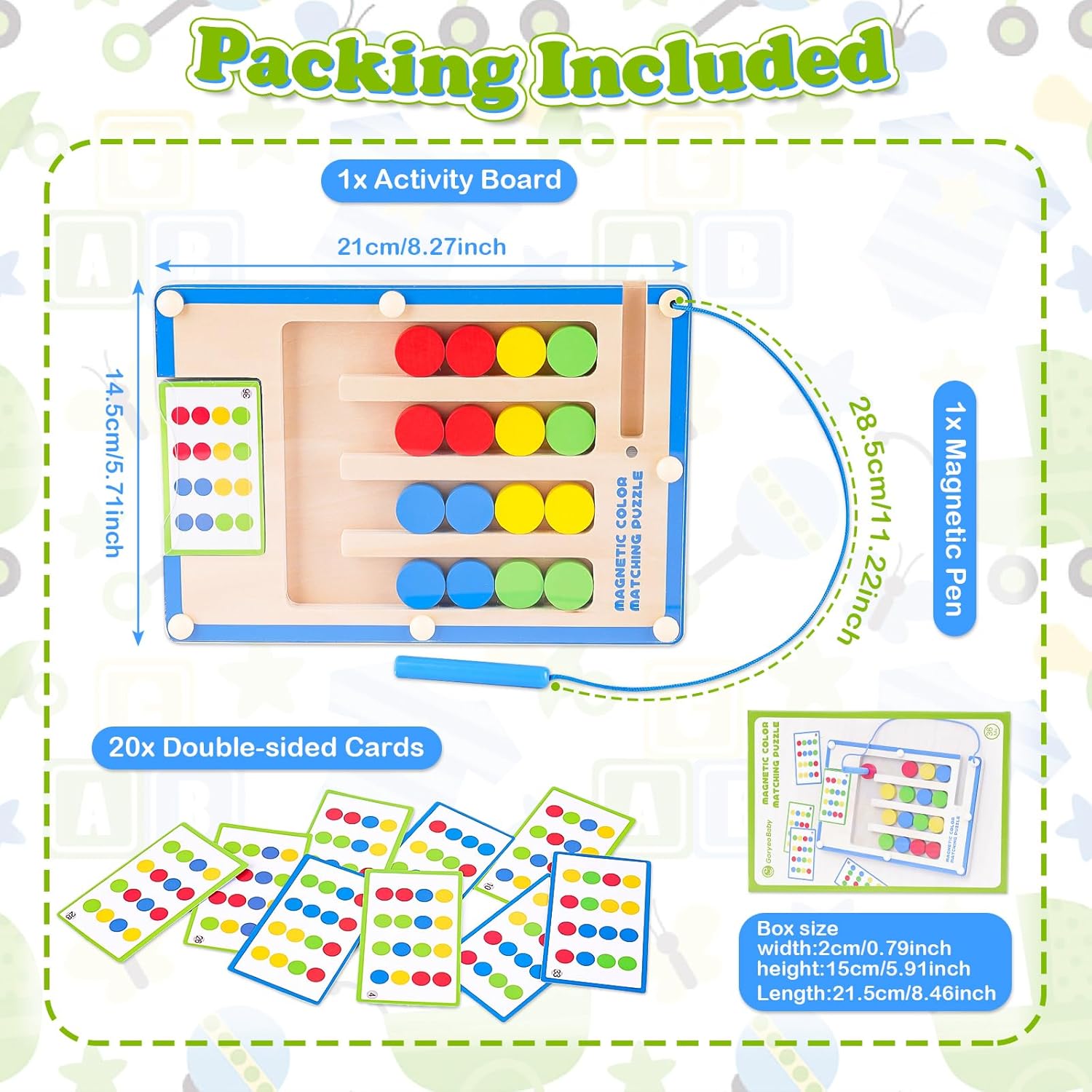 Thumbnail 6 de Kids Montessori Wooden Magnetic Maze 20 Cards 🎲