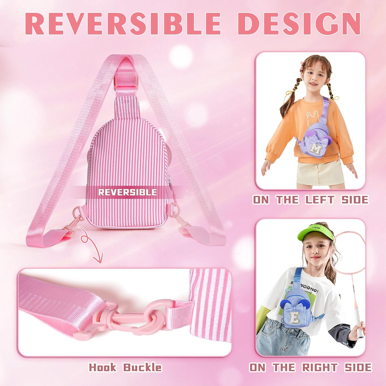 Thumbnail 6 de QLOVEA Small Sling Bag for Girls with Personalized Initials – Purple A