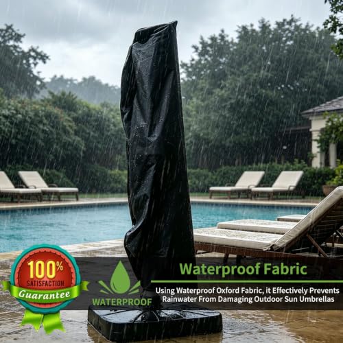 Detalle de Enzeno Parasol Cover Waterproof 205x75x32x45cm 210D Oxford Fabric