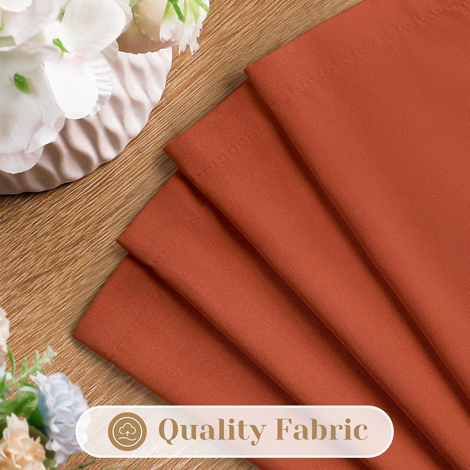 Detalle 2 de HOMEIDEAS 2 Privacy Sheer Curtains, Burnt Orange, 52 x 63, 2 Panels