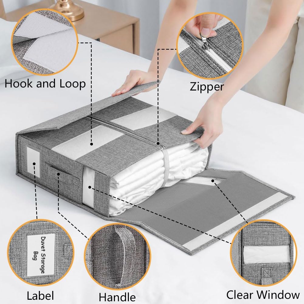 Detalle 2 de WANGIRL 6 Pack Linen Storage Boxes for Bedding