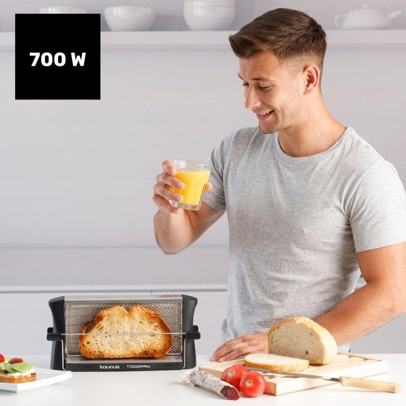 Thumbnail 3 de Tostadora Taurus Todopan 700W Doble Área de Tostado – Negro