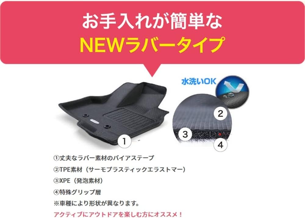 Detalle de クラッツィオ ET-1222 プリウス60系専用フロアマット 立体タイプ・防水・ブラック