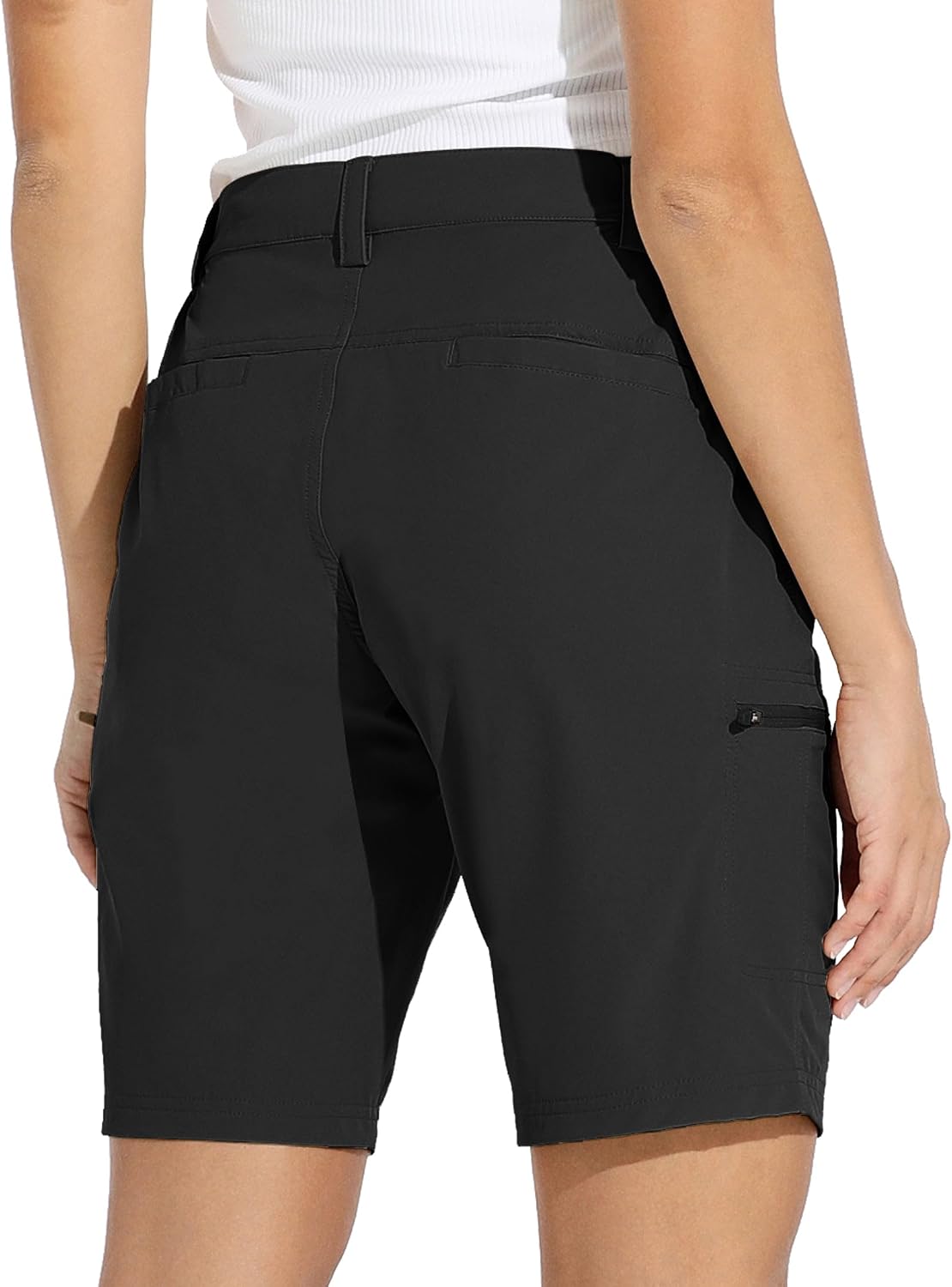 Detalle de Willit Women's 10" Hiking Cargo Shorts: Stretch, UPF50, and All-Day Comfort