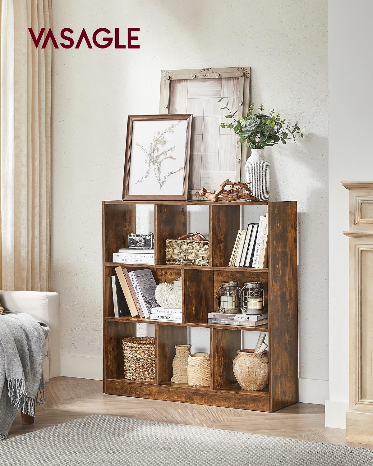 Detalle de VASAGLE libreria scaffale 97,5 x 100 cm