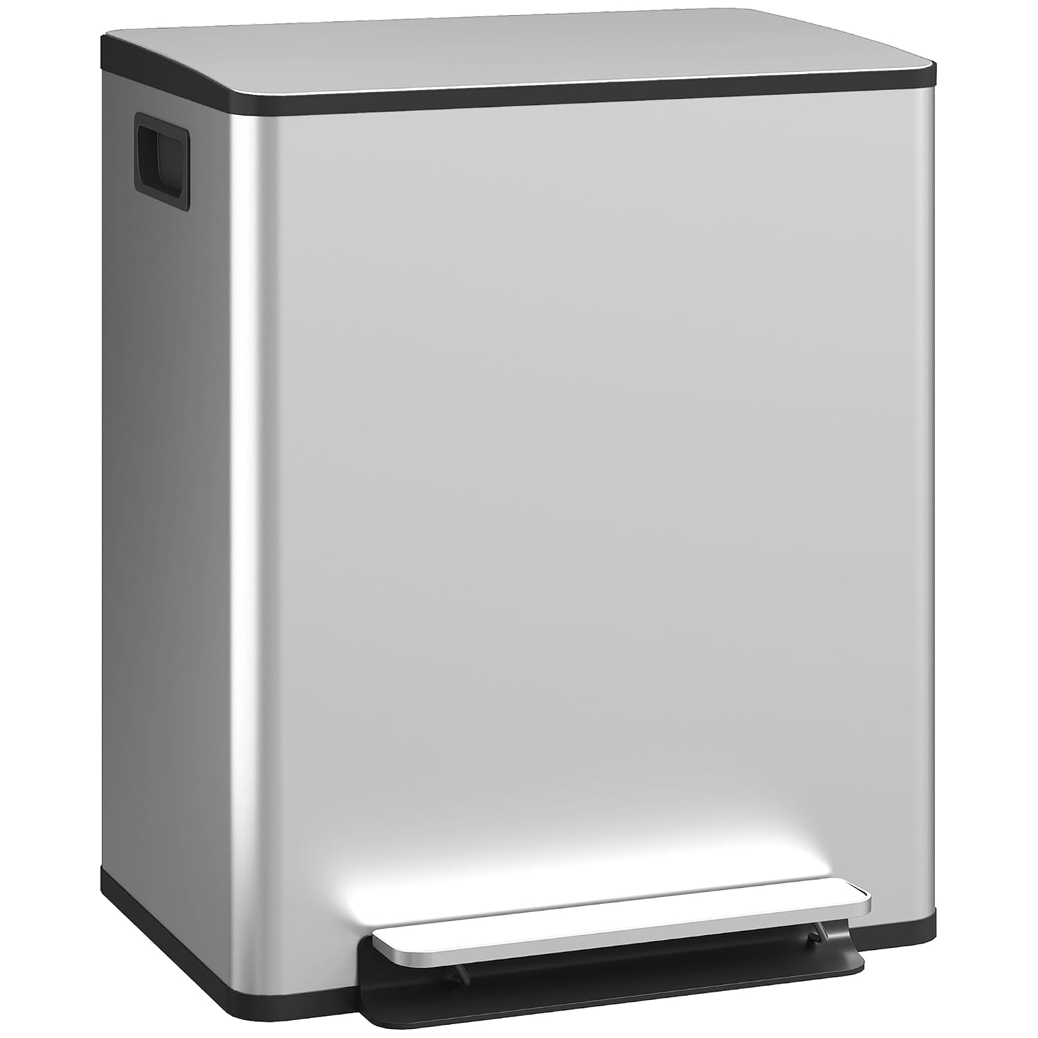 Detalle de HOMCOM 851-037V02SR dubbele pedaalemmer, 2 x 25 l, roestvrij staal
