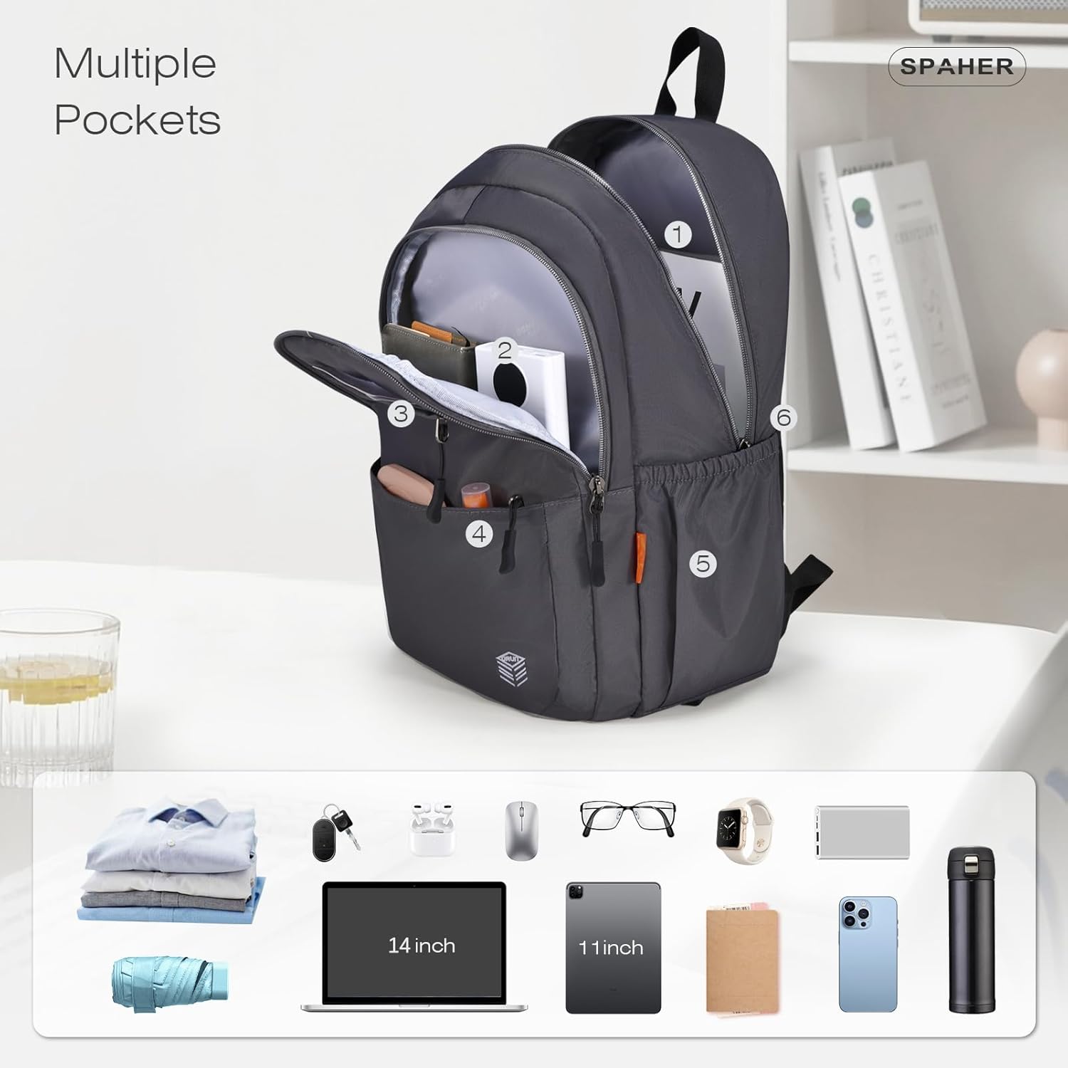 Detalle de SPAHER Ryanair 40x20x25 Cabin Bag Underseat Foldable Backpack 20L