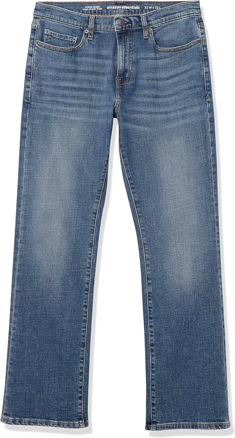 Detalle de Amazon Essentials Herren Bootcut-Jeans mit gerader Passform – Auslauffarben