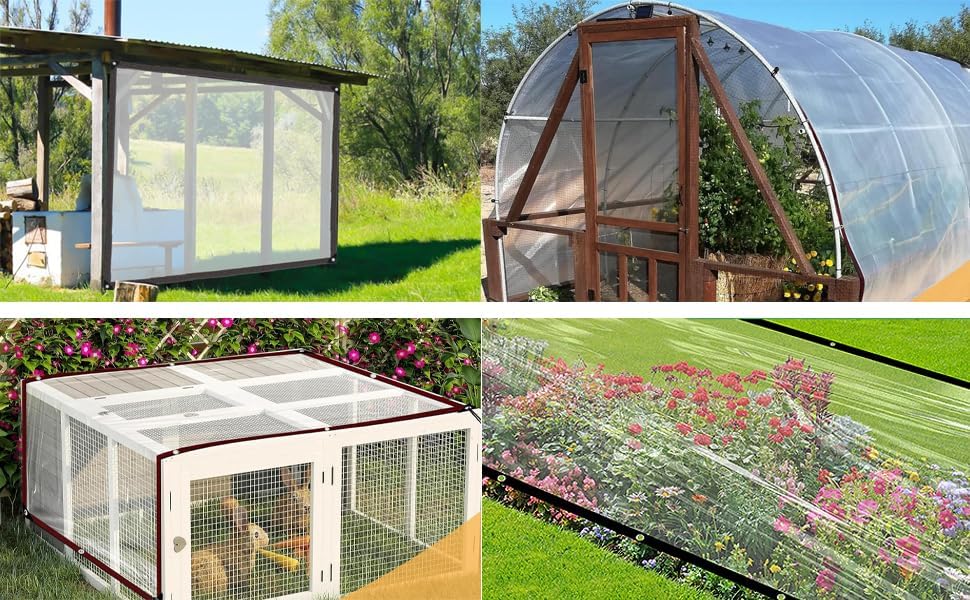 Detalle de MYXKHYLL Tarps Heavy Duty Waterproof – przezroczysta plandeka 2 × 5 m z oczkami