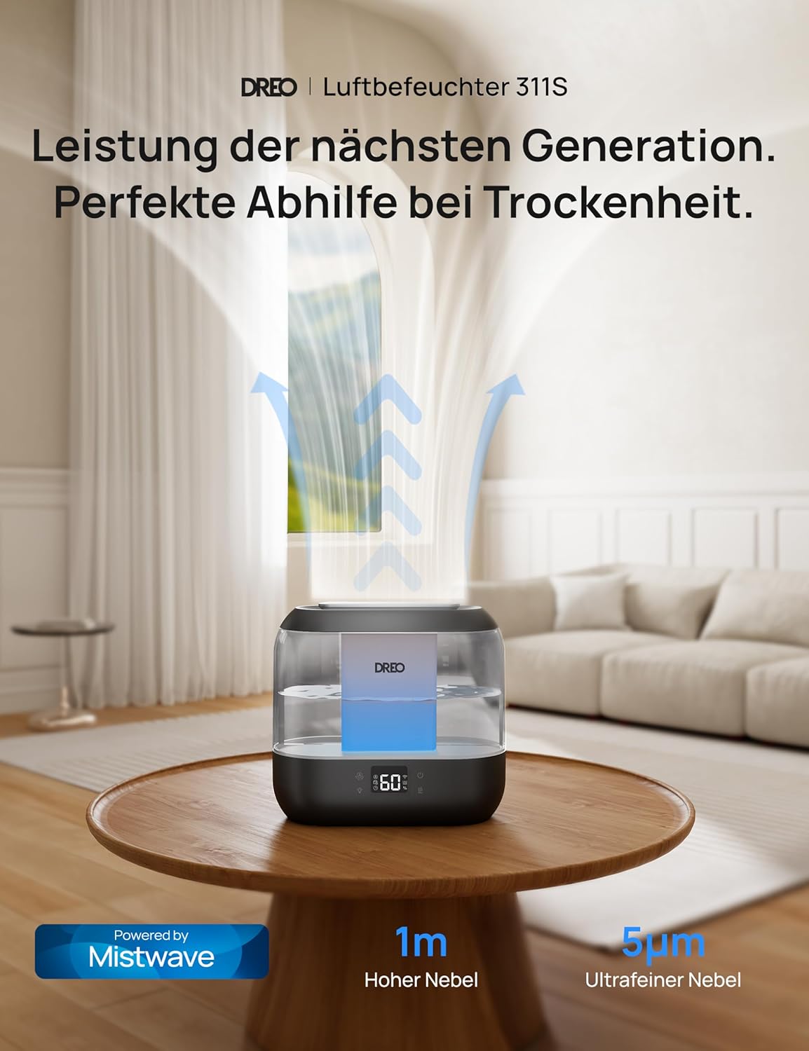 Detalle 2 de Dreo Smart Luftbefeuchter 4L für Schlafzimmer