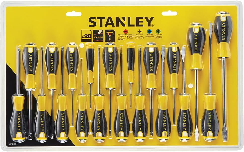 Detalle de STANLEY STHT0-60208 – Ensemble de tournevis standard en résine thermoplastique Noir/jaune