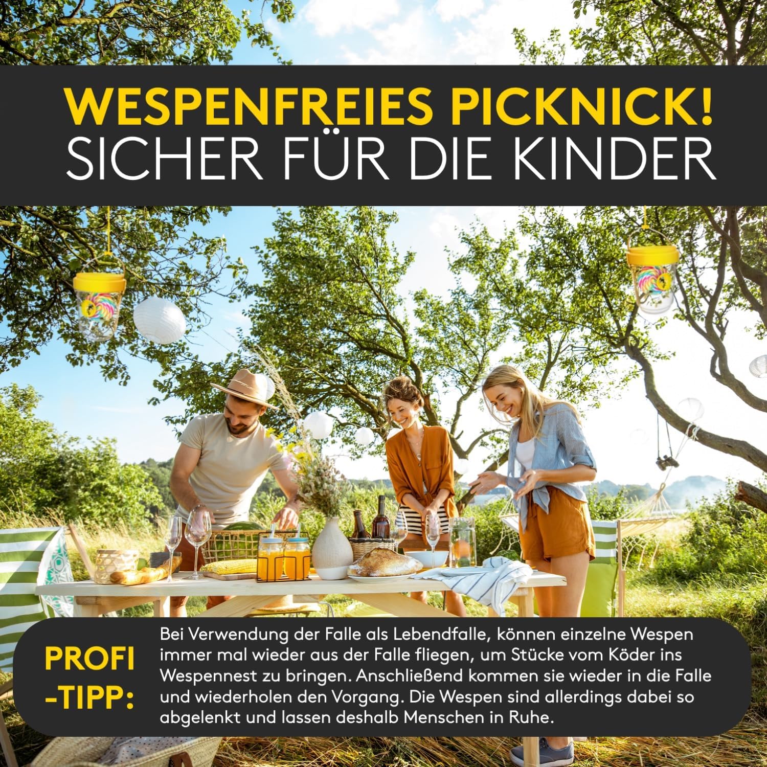 Detalle de SilverRack Wespenfalle 3er Set – Wespenfalle für draußen, Lebendfalle und ökologische Abwehr